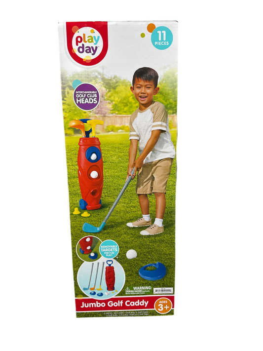 Kids’ Deluxe Golf Caddy Play Set – 15-Piece Toy Golf Kit – New
