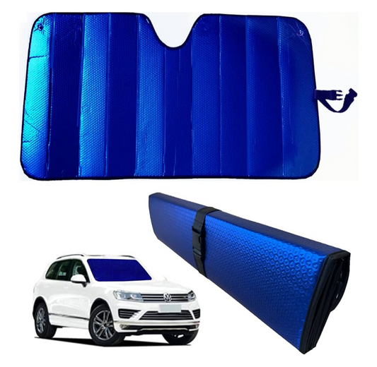 58” x 27.5” 5-Layer Bubble Windshield Sunshade – Heat & UV Blocker (Dark Blue)