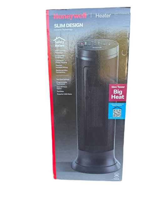 Honeywell Slim Ceramic Portable Heater – Black, HCE317B