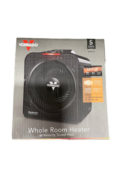 Vornado Velocity 5 Whole Room Space Heater – Velocity Tuned Heat, Adjustable Thermostat, Advanced Safety Features, Black