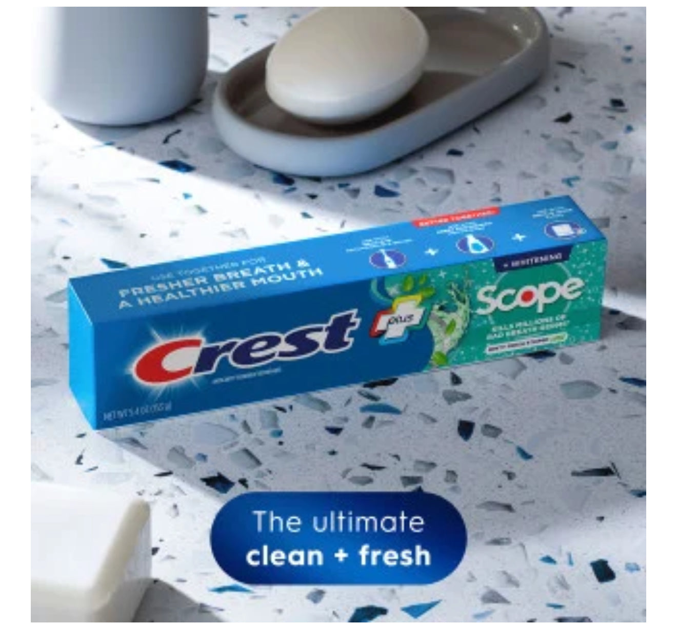 Crest Plus Scope Whitening Toothpaste – Minty Fresh Striped,