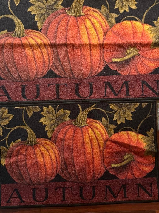 Autumn Pumpkin Door Mat – Indoor/Outdoor Non-Slip Welcome Rug