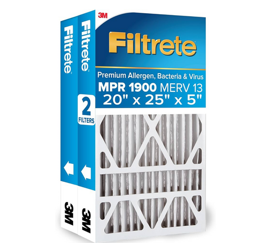 Filtrete 20x25x5 MERV 13 AC Furnace Air Filter – 2 Pack