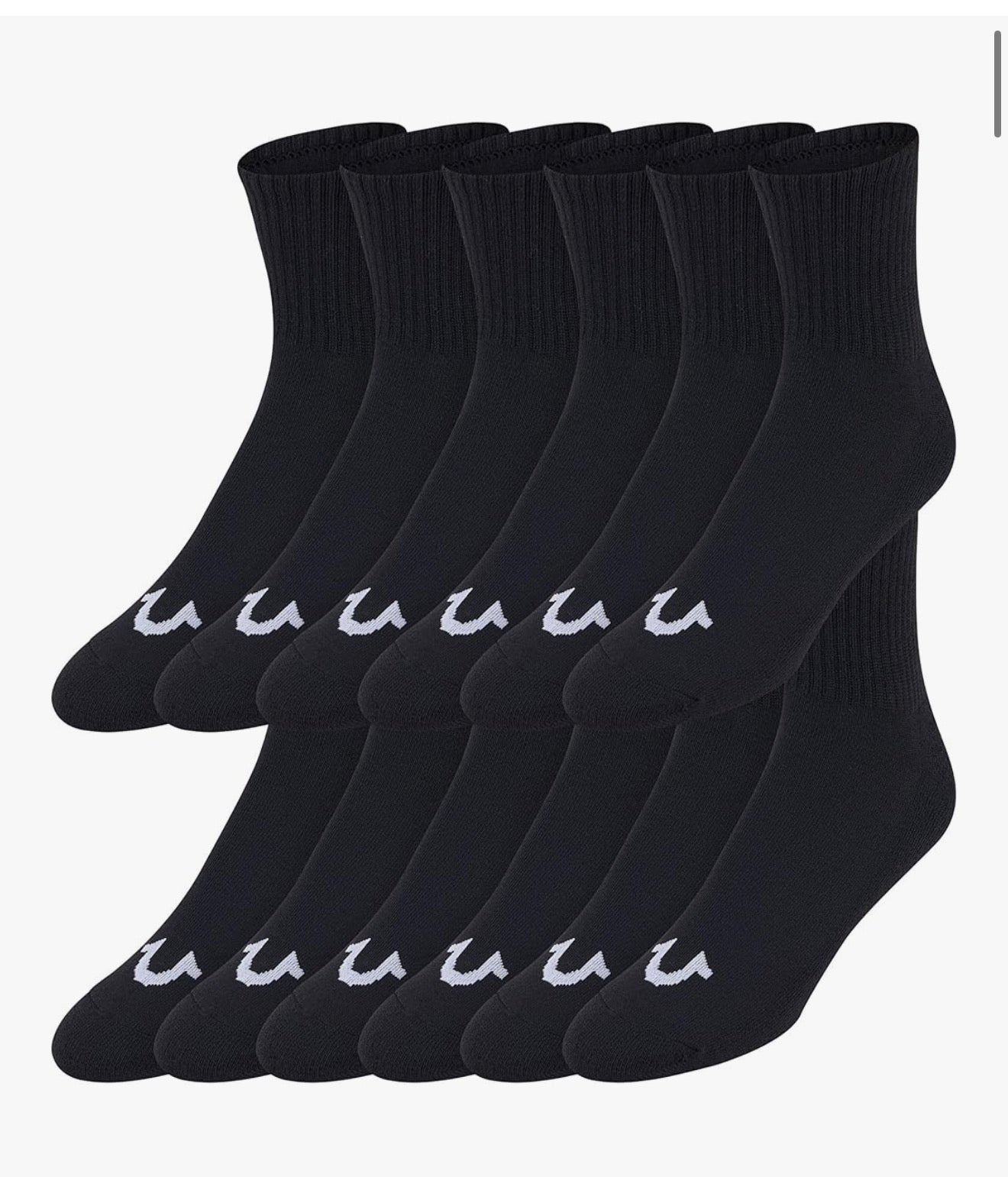 True Religion Mens Socks Ankle Socks for Men 12 Pairs Quarter Premium Athletic