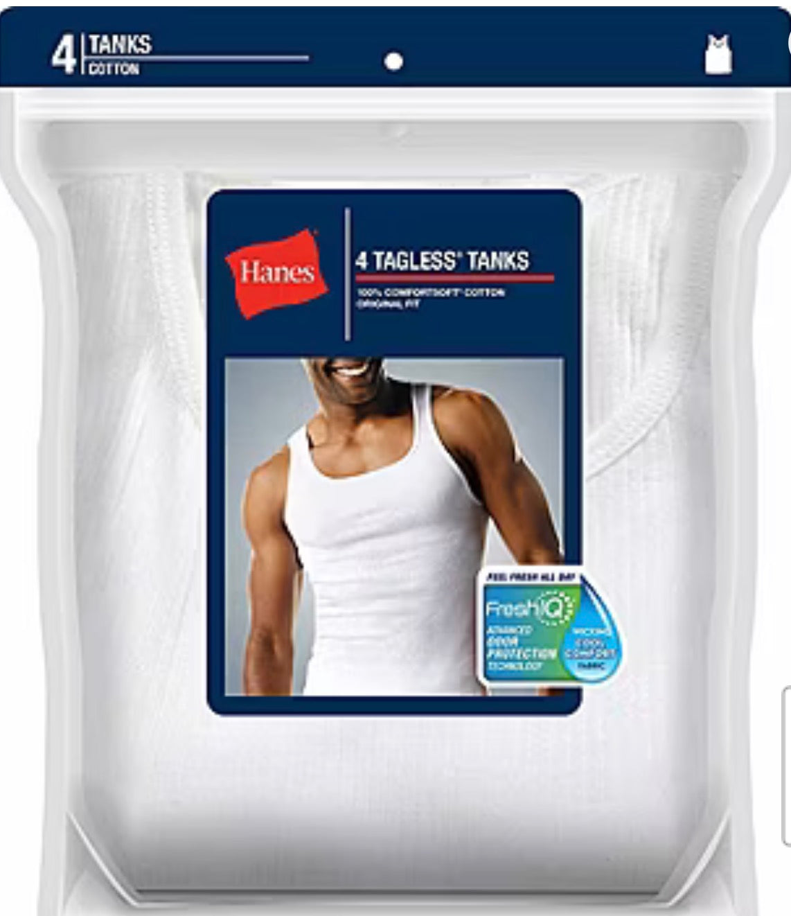 Hanes Comfortsoft Mens Sleeveless 4 Pack Tank