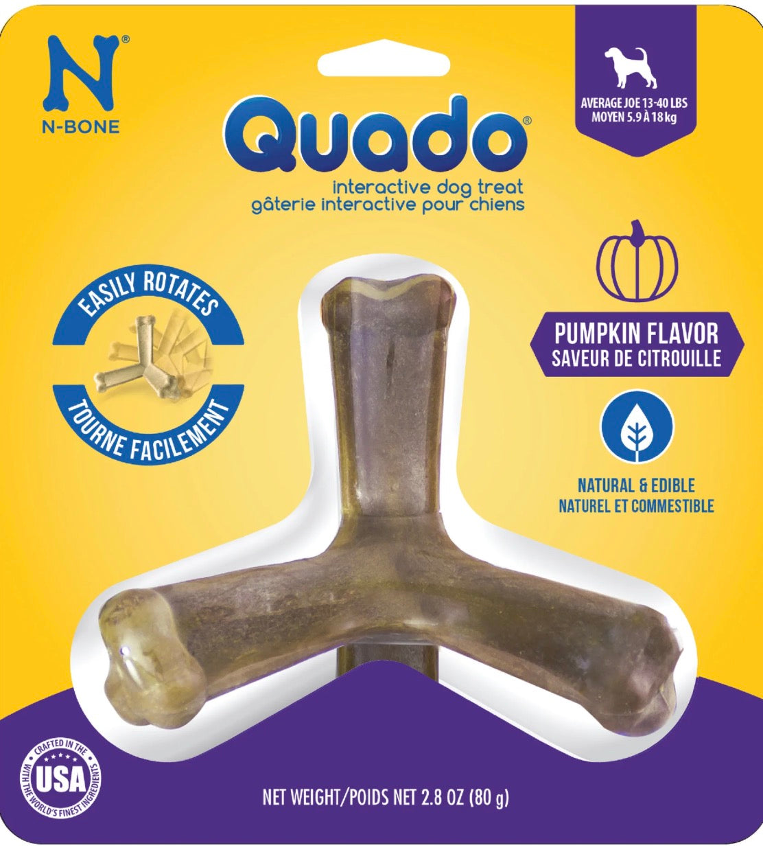 N-Bone Quado Interactive Medium Dog Treats, 2.6 oz.
