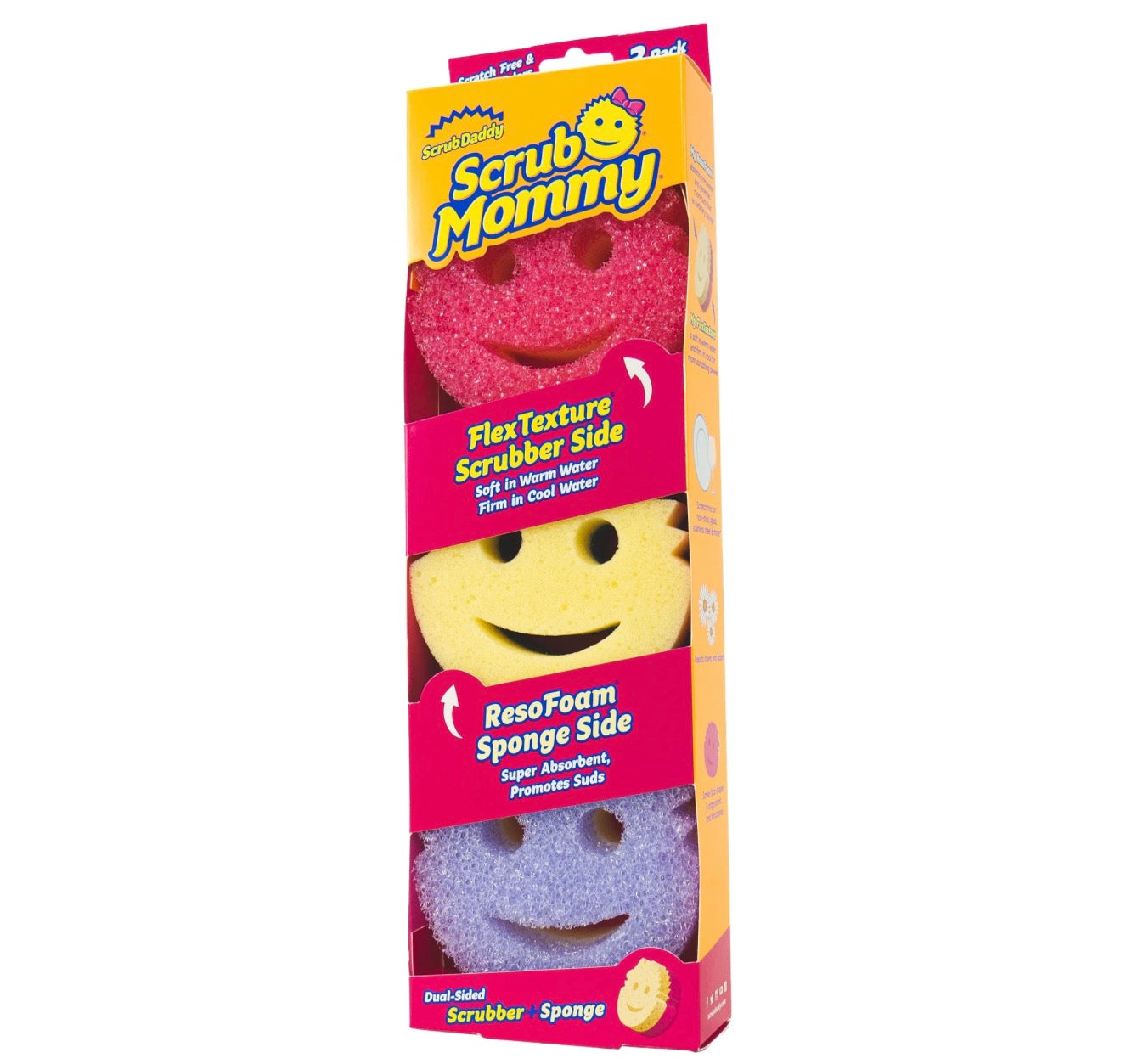 Scrub Daddy Scrub Mommy Non-Scratch Cleaning Sponges, 3 Count