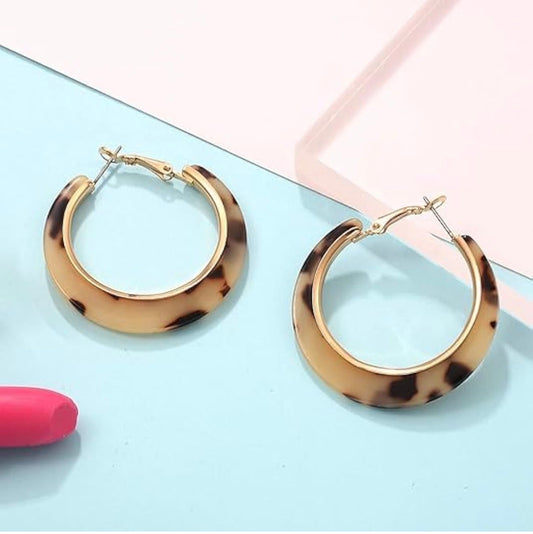 Women’s Acrylic Tortoise-Shell Hoop Earrings