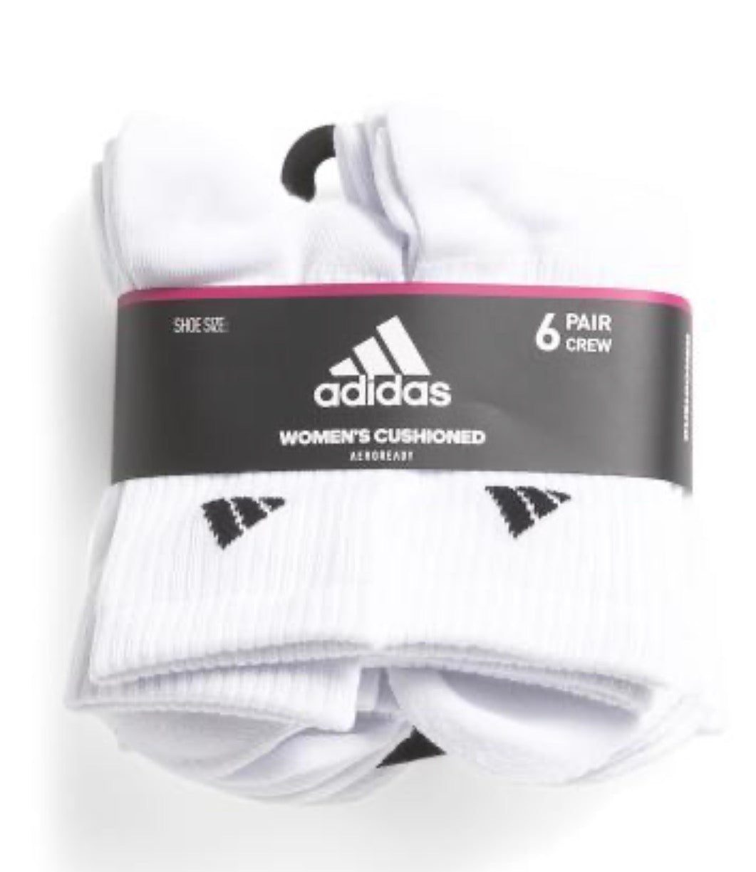 ADIDAS
6pk cushioned athletic crew socks