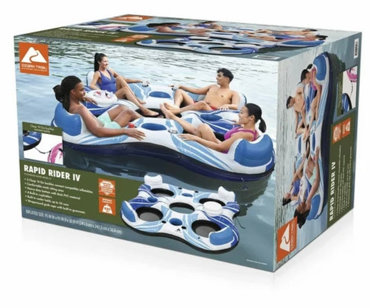 Ozark Trail Rapid Rider IV – 4-Person Inflatable Float with Cooler & Cup Holders