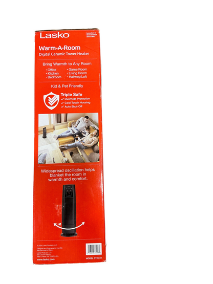 Lasko Digital Ceramic Tower Heater with Remote Control and Oscillation