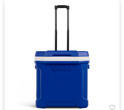 Igloo Latitude 60qt Rolling Cooler – Blue with Wheels and Retractable Handle