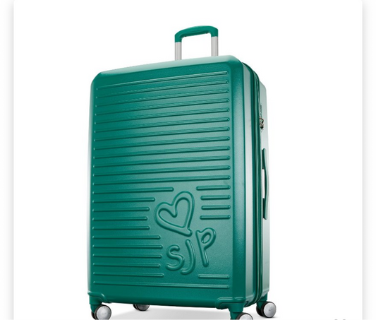 SJP Signature Hardside Expandable Spinner Suitcase – Pink or Emerald Green