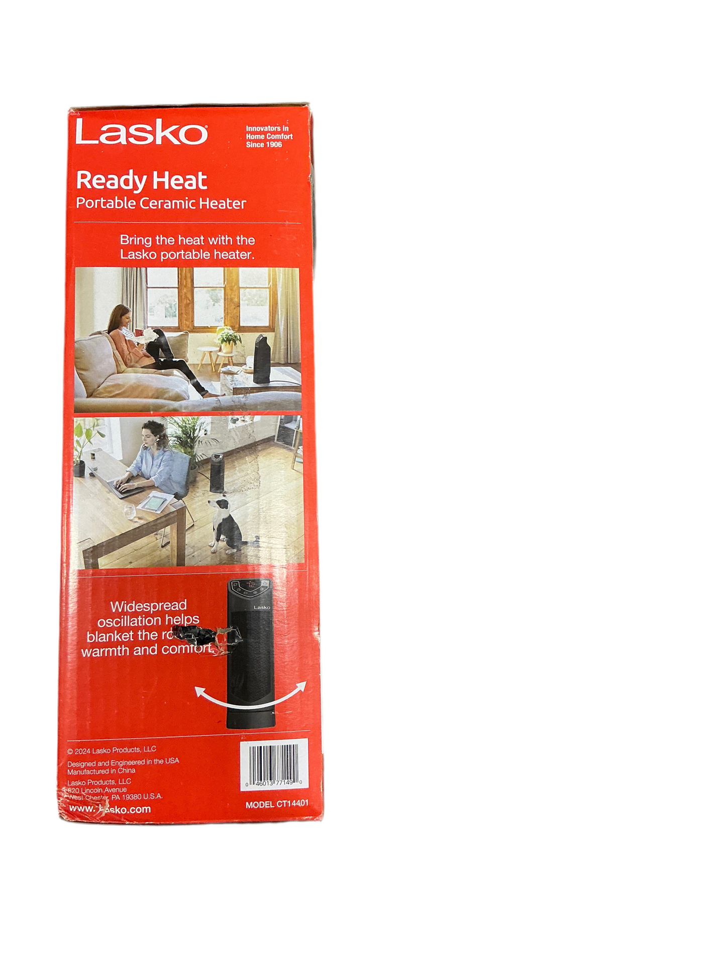 Lasko Ready Heat 14” Personal Ceramic Tower Space Heater, CT14401