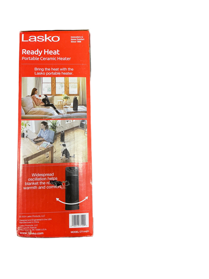 Lasko Ready Heat 14” Personal Ceramic Tower Space Heater, CT14401