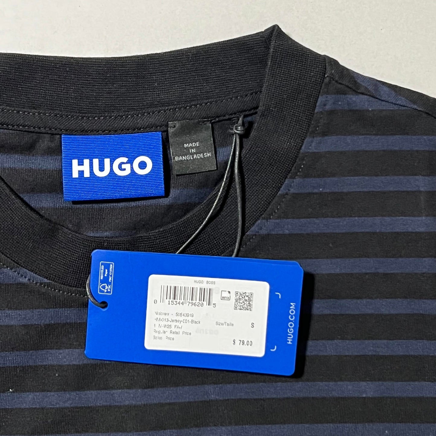 Men's Striped Cotton Logo Graphic Crewneck T-Shirt