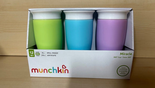 Munchkin Spill-Proof 10 oz Cups Miracle 360 Tasse Three Pack