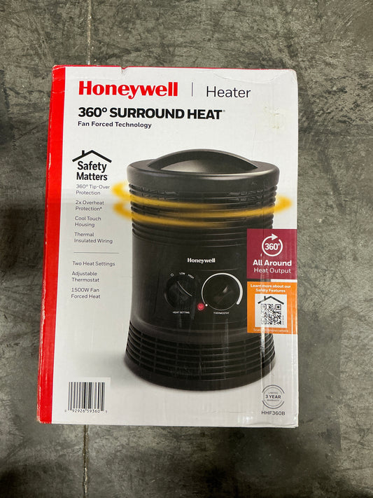 Honeywell HHF360V 360° Surround Fan Forced Space Heater with Adjustable Thermostat – Charcoal Grey