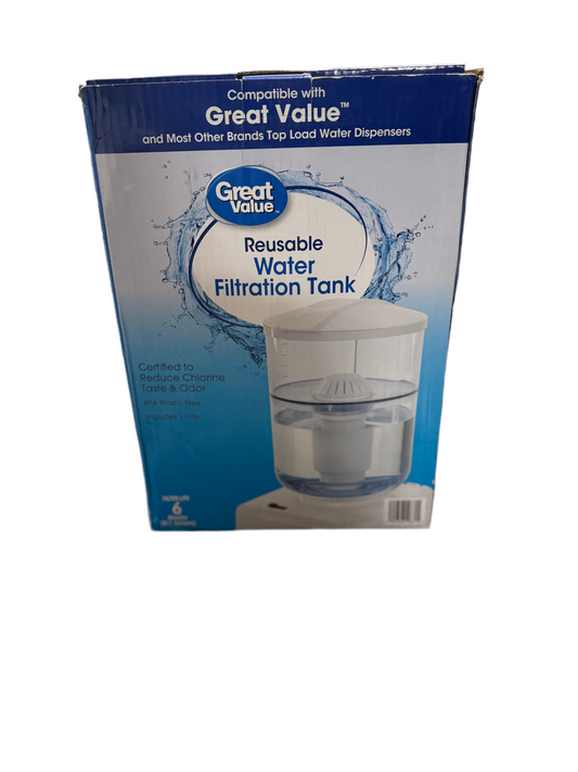 Great Value GVRWFT Reusable Water Filtration Tank – Compatible with Top Load Water Dispensers