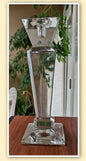 Tall Crystal Glass Vase – Elegant Square Base Flower Vase