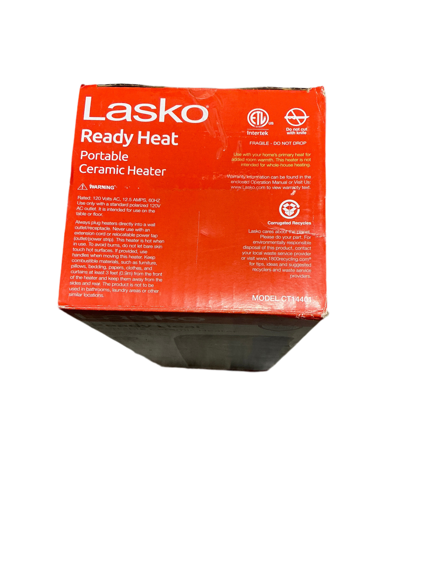 Lasko Ready Heat 14” Personal Ceramic Tower Space Heater, CT14401
