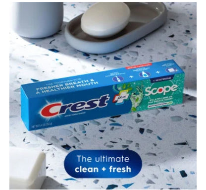 Crest Plus Scope Whitening Toothpaste – Minty Fresh Striped,