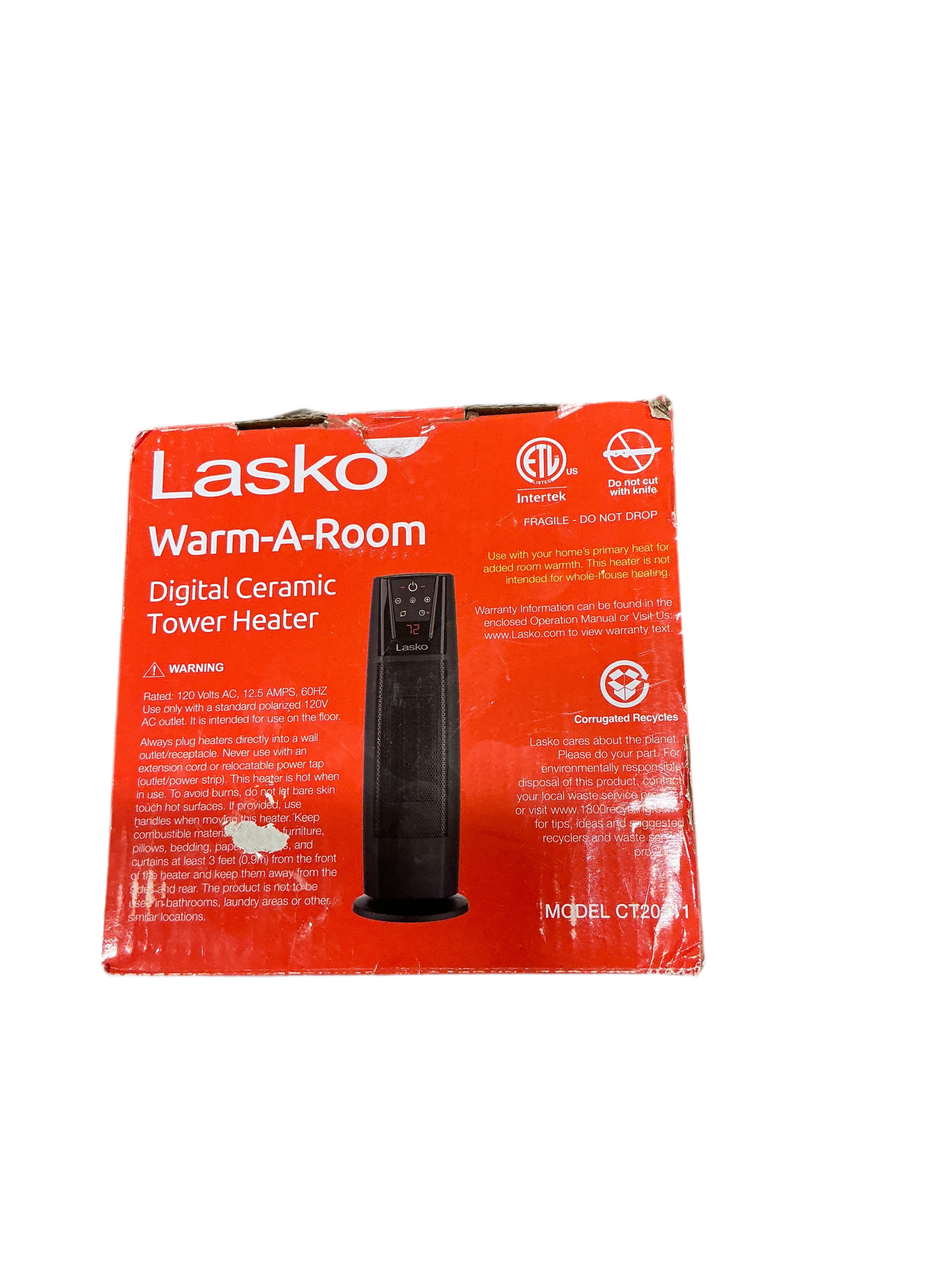 Lasko Digital Ceramic Tower Heater with Remote Control and Oscillation