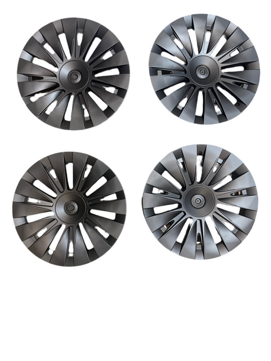 Tesla Model Y 19-Inch Matte Black Wheel Covers – Hubcap Replacement Set (4-Pack, 2021–2024)