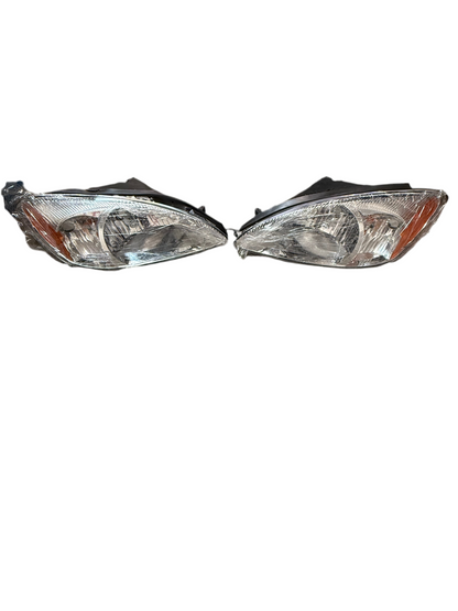Headlight Assembly Pair – Possible Fits 2000 Ford Taurus (OE Style, Chrome Housing)