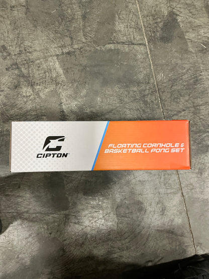 Cipton 35-Inch Inflatable Pool Cornhole Set – Floating Cornhole & Basketball Pong Game for Pool Parties