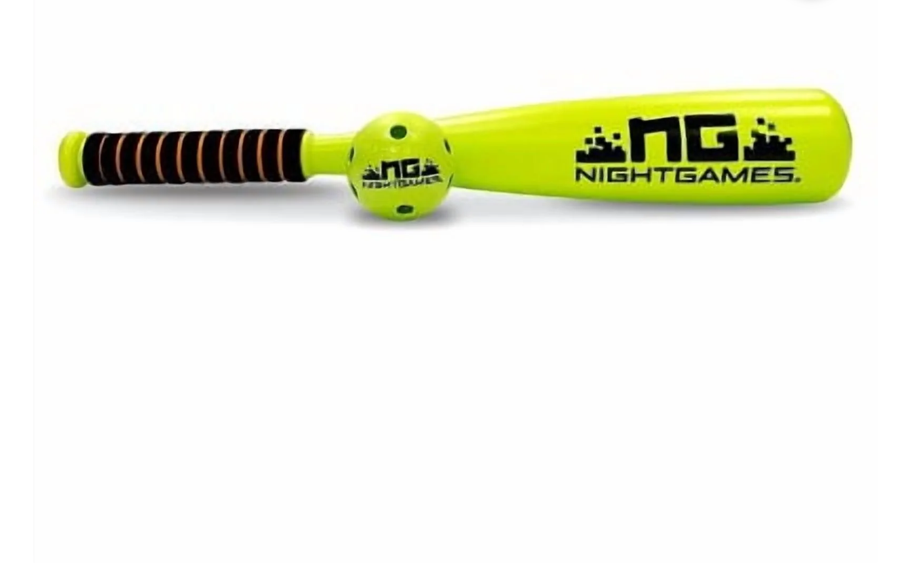NightGames LED Light-Up Kids’ Bat – Neon Yellow Plastic Baseball Bat ...