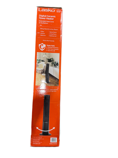 Lasko Digital Ceramic Tower Heater with Oscillation and Thermostat Control