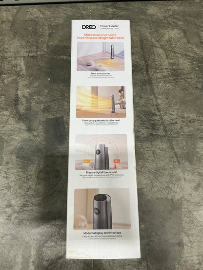 Drew Space Heater for Large Rooms – 30” Oscillating Tower with Remote, Thermostat, Timer, and Multiple Modes
