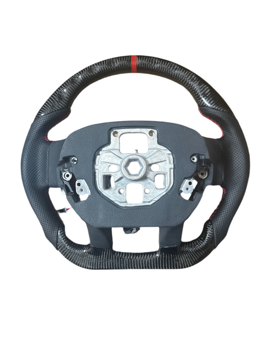 Flat-Bottom Sport Steering Wheel – Red Stitching – Multi-Bolt Hub