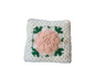 Granny Square Throw Pillow 3D Flower Crochet 14" Square Handmade