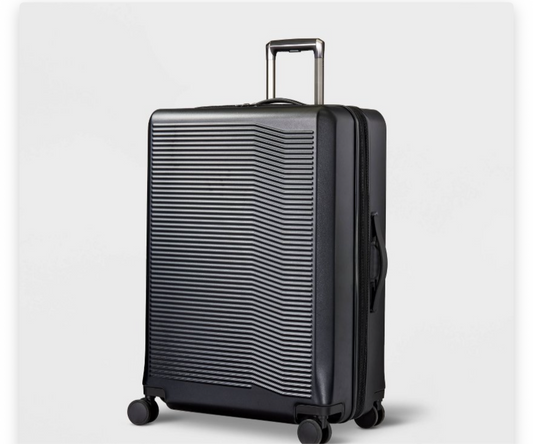 Signature Hardside Large Checked Spinner Suitcase – Matte Black, Open Story with TSA Locks