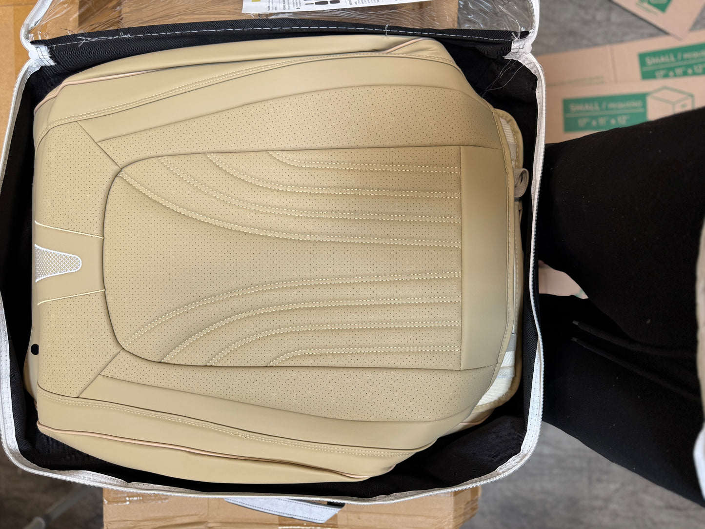 Luxury Beige Car Seat Cover Set – Full Set (Front + Rear)