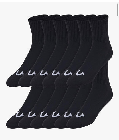 True Religion Mens Socks Ankle Socks for Men 12 Pairs Quarter Premium Athletic