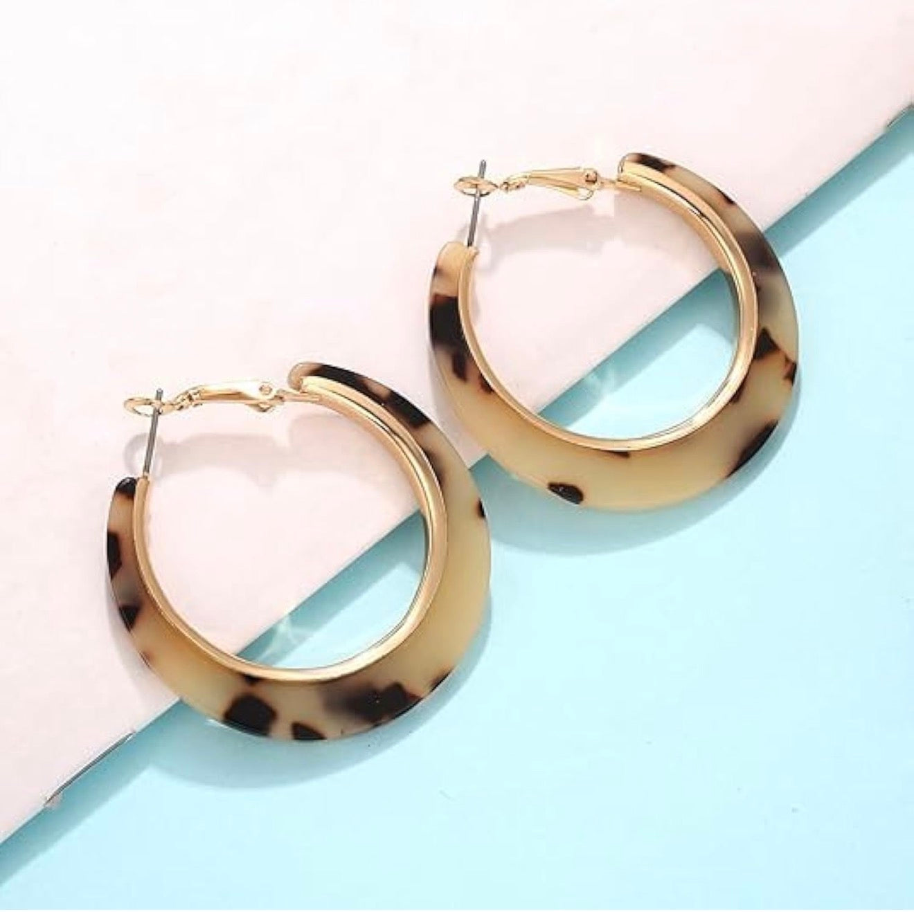 Women’s Acrylic Tortoise-Shell Hoop Earrings