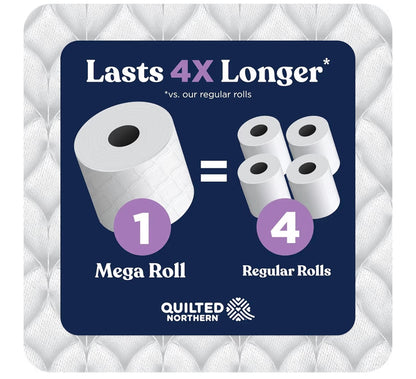 Quilted Northern Ultra Plush Toilet Paper, 6 Mega Rolls = 24 Regular Rolls, 3X Thicker*, 3 Ply Soft Toilet Tissue