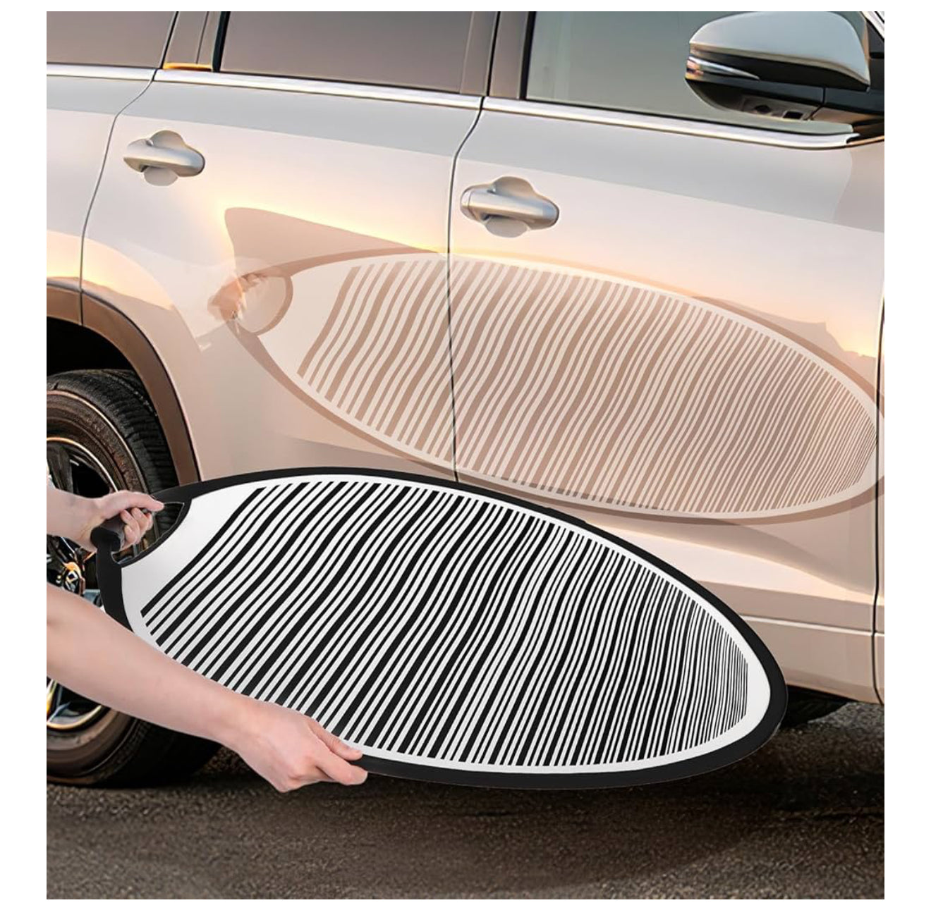 Tobeelec 80cm Car Dent Detection Board with Storage Bag – Striped Light Reflector Tool