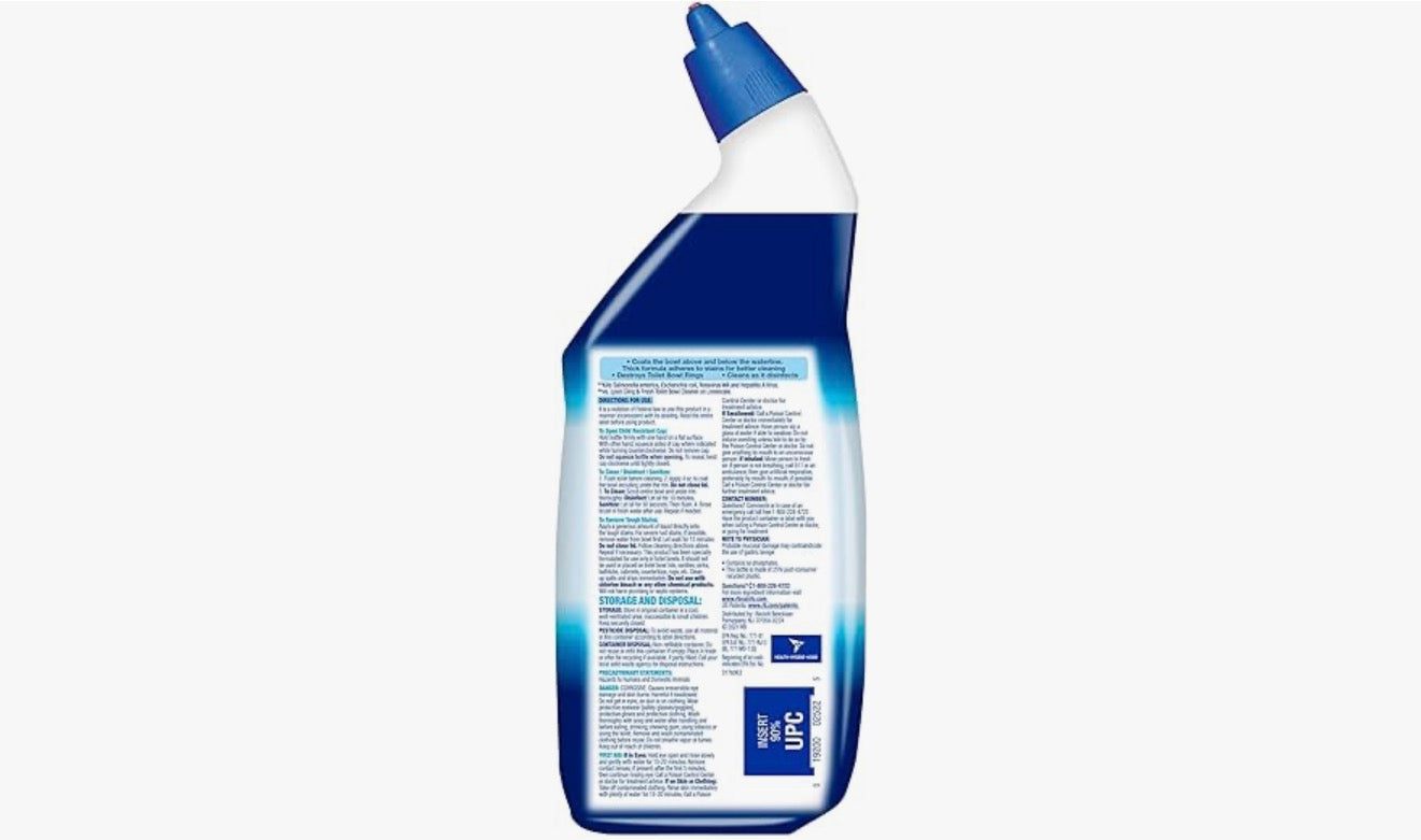 Lysol Power Toilet Bowl Cleaner Gel, For Cleaning and Disinfecting, Stain Removal, 24oz