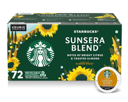 Starbucks Blonde Roast K Cups Coffee Pods, Sunsera Blend 72 ct