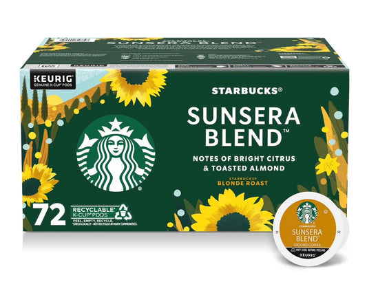 Starbucks Blonde Roast K Cups Coffee Pods, Sunsera Blend 72 ct