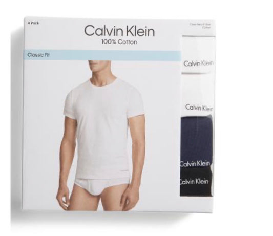 Calvin Klein Men's Classic Fit 100% Cotton Crewneck T-Shirt 4-Pack