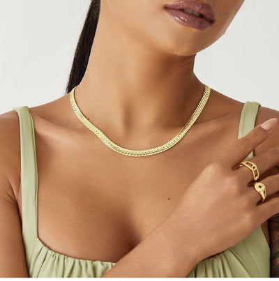 Gold Choker Necklaces for Women, 14K Gold Plated Chunky Thick CZ Link Chain, Dainty Adjustable Trendy Necklace Handmade Jewelry Gifts