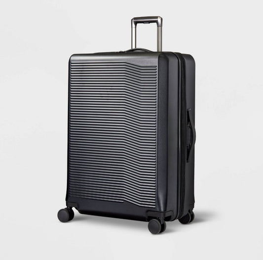 Signature Hardside Large Checked Spinner Suitcase Matte Black TSA Locks