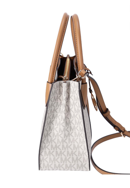 Michael Kors Women's Mercer Medium Two-Tone Logo Crossbody Bag Deer