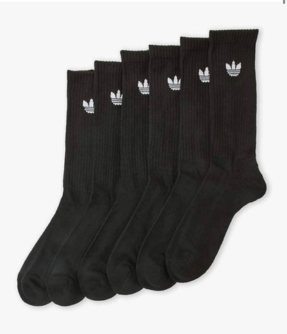 adidas Originals mens Trefoil Crew Socks (6-pair) (Shoe: 6-12, Originals Black)