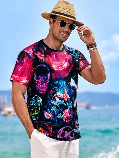 Neon Skull Fusion Graphic T-Shirt